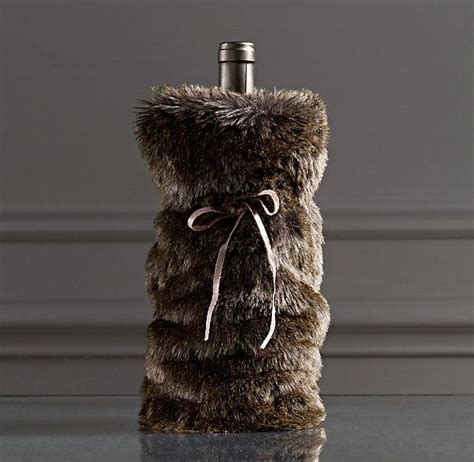 fake fur wine bottle bag|Faux Fur Wine Bag .